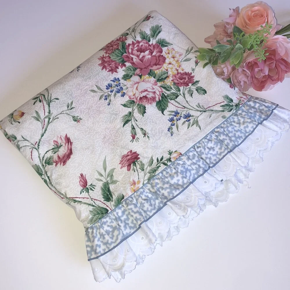 Floral Waverly Twin Flat Sheet White Waverly Flowers Flat Sheet Eyelet